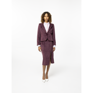 Plum Split Straight Skirt Cloé