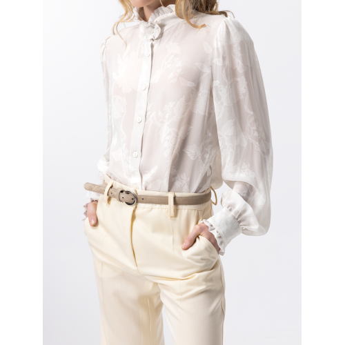Chemisier en soie ivoire Brigitte