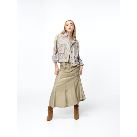 Blouson Teddy Dora gris imprimé