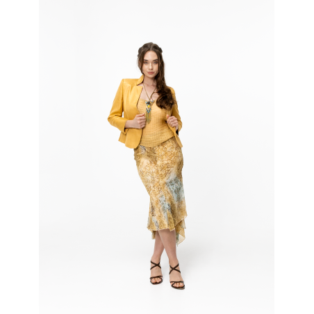 Veste Katioucha en soie jaune