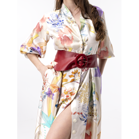 Robe en soie imprimée Aika