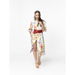 Robe en soie imprimée Aika