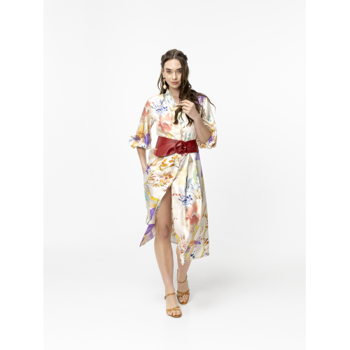 Robe en soie imprimée Aika