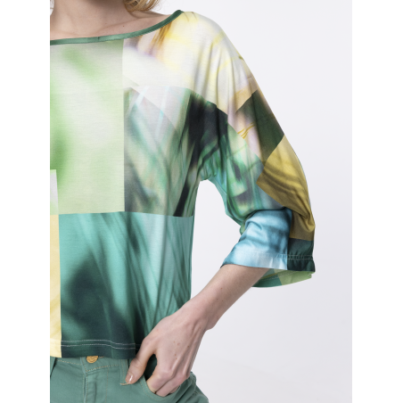 Haut Lyanna en jersey imprimé patchwork végétal