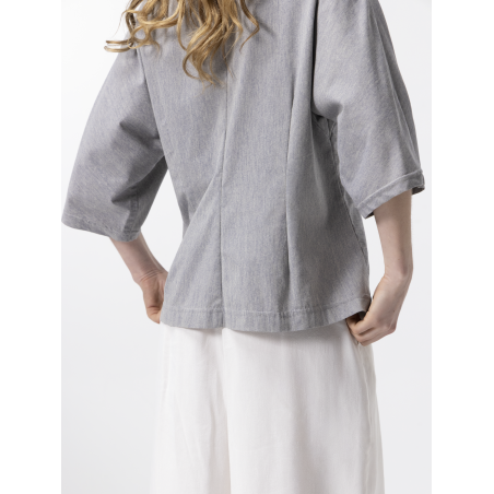 Veste kimono gris bleu Florence