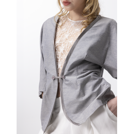 Veste kimono gris bleu Florence