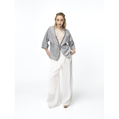 Veste kimono gris bleu Florence