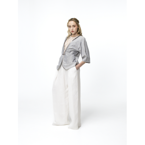 Veste kimono gris bleu Florence