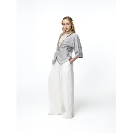 Veste kimono gris bleu Florence