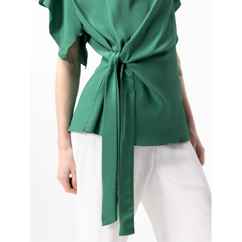 Tunique asymétrique drapée Dea vert...