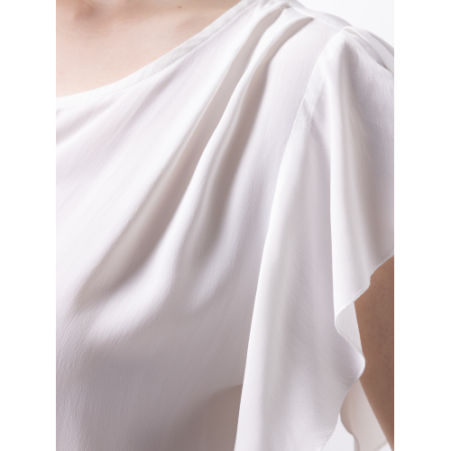 Tunique asymétrique drapée Dea blanche