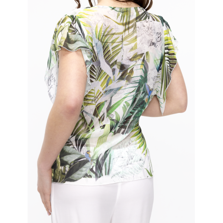 Tunique asymétrique drapée Dea imprimé