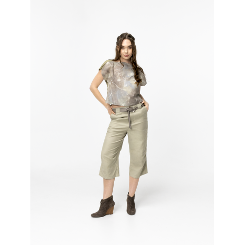 Haut Léa en bi-matière chintz et...