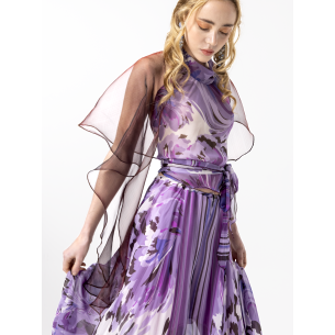 Jupe culotte Solea en soie lilas