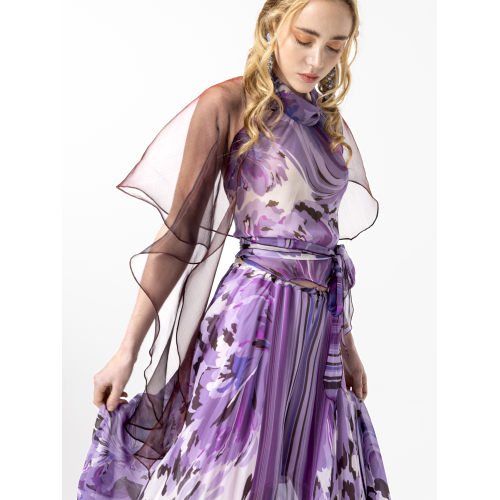 Jupe culotte Solea en soie lilas