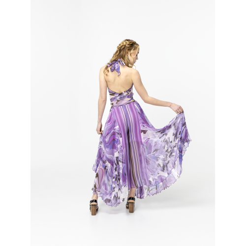 Jupe culotte Solea en soie lilas