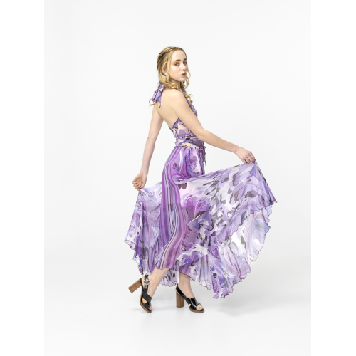 Jupe culotte Solea en soie lilas