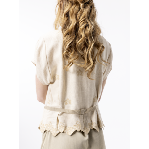 Carmen Beige Embroidered Cropped Jacket 2
