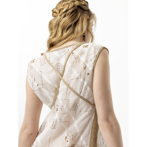 Robe longue bohème brodée patchwork...