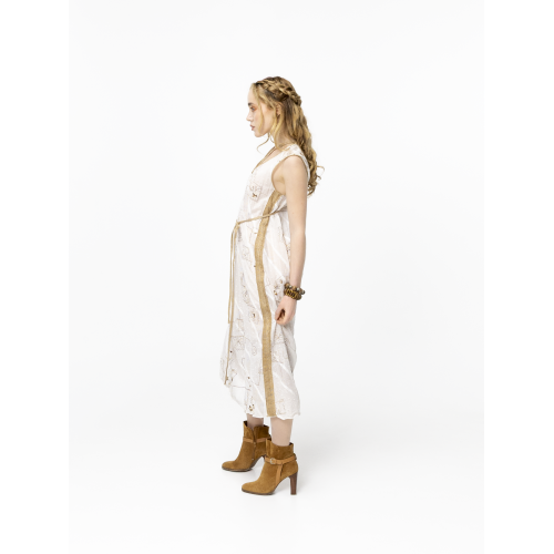 Robe longue bohème brodée patchwork...