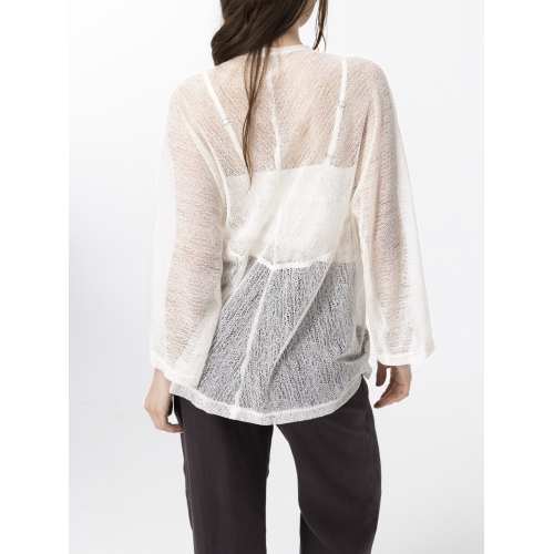 Cardigan Juki en résille blanche