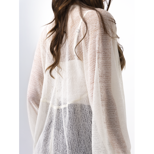 Cardigan Juki en résille blanche