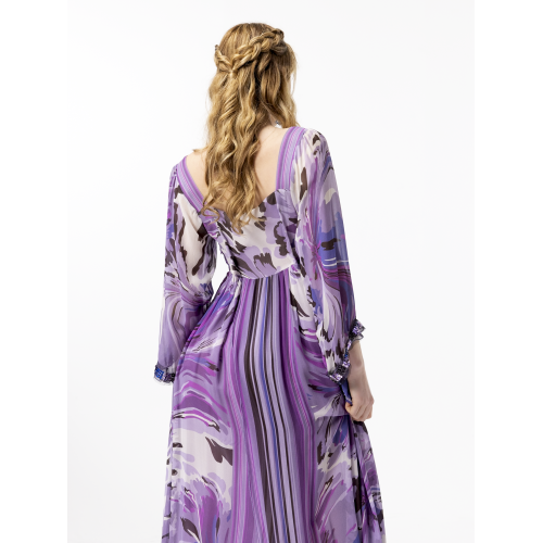 Robe longue en soie lilas Abelle