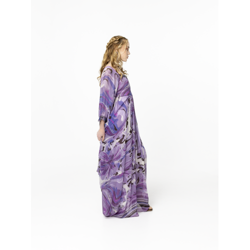 Robe longue en soie lilas Abelle