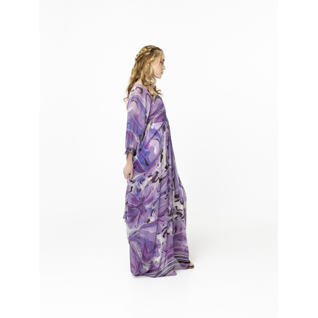 Robe longue en soie lilas Abelle