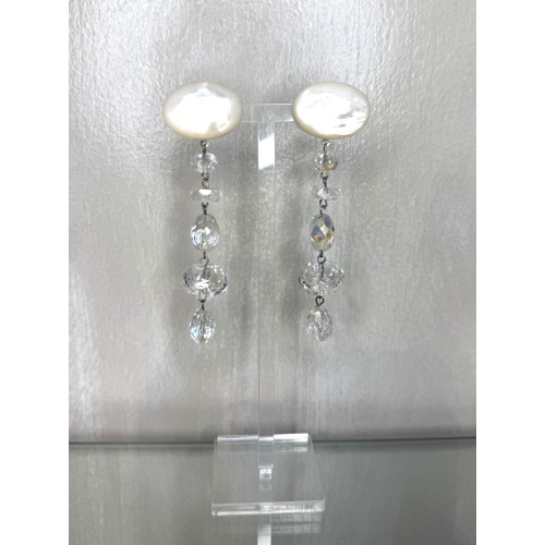 Boucles d'oreilles pendantes en nacre...