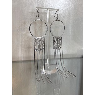 Boucles d'oreilles pendantes en acier et cristal Joy 2