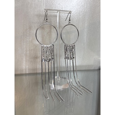 Joy Steel and Crystal Dangle Earrings