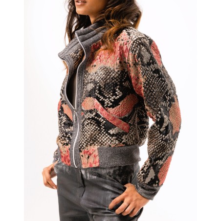 Blouson en brocard de soie Gianna