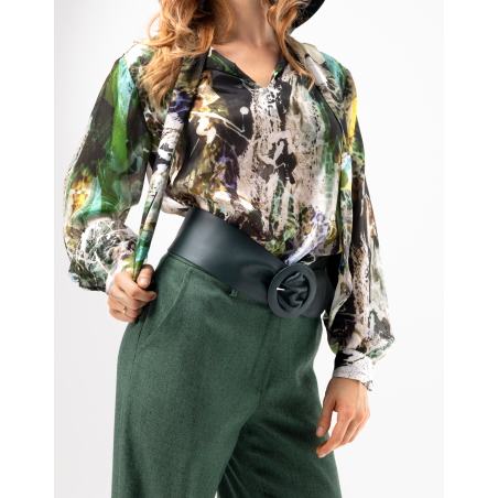 Flo Animal Print Silk Blouse