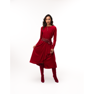 Robe longue fluide rouge Diane