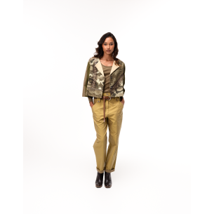 Selly Short Flared Jacket in Khaki