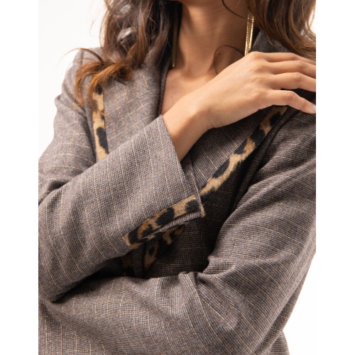 Veste longue Zelinda en laine irisée...
