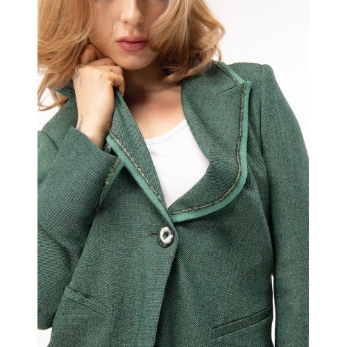 Veste longue Zelinda en laine chinée...