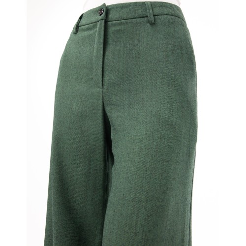 Pantalon large Renata en laine chinée...