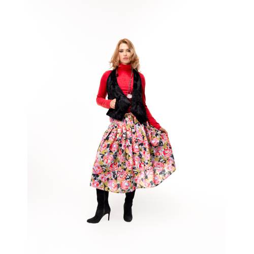 Jupe Anne en flanelle motif floral