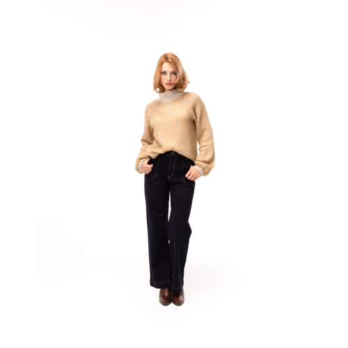 Pull Vanessa en laine beige irisée