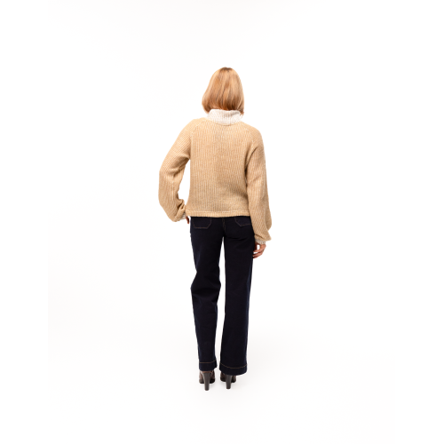 Pull Vanessa en laine beige irisée