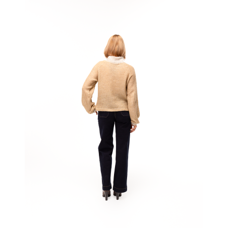 Pull Vanessa en laine beige irisée