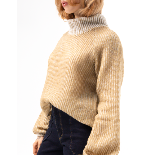 Pull Vanessa en laine beige irisée
