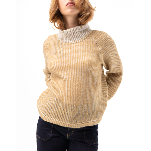 Pull Vanessa en laine beige irisée