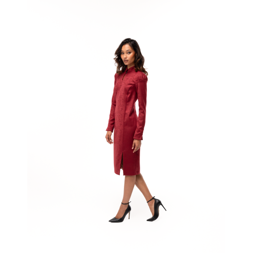 Jade Red Brocade Dress