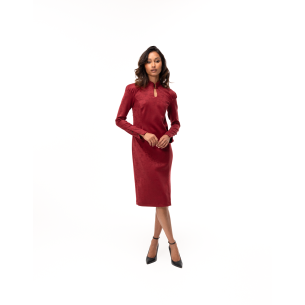 Robe Jade en brocart rouge indien 2