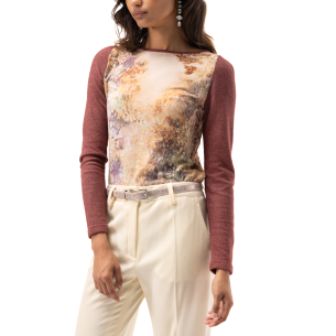 Myriam Top in Wool and Angora with a Floral Print 2