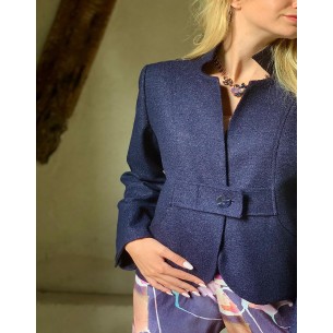 Veste cintrée en laine bleu Louane 2
