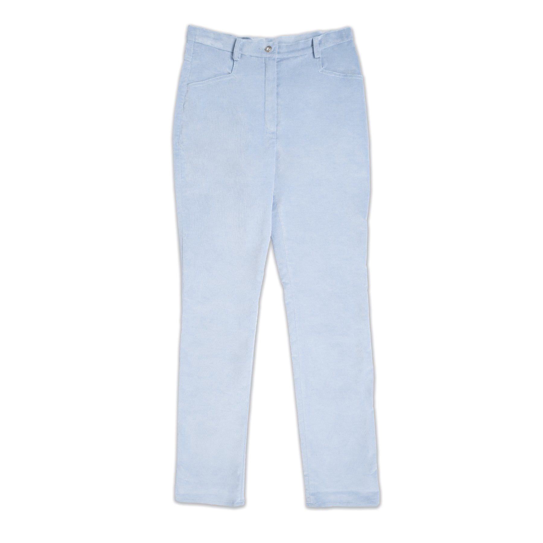Pantalon coupe jean en coton stretch bleu glacier